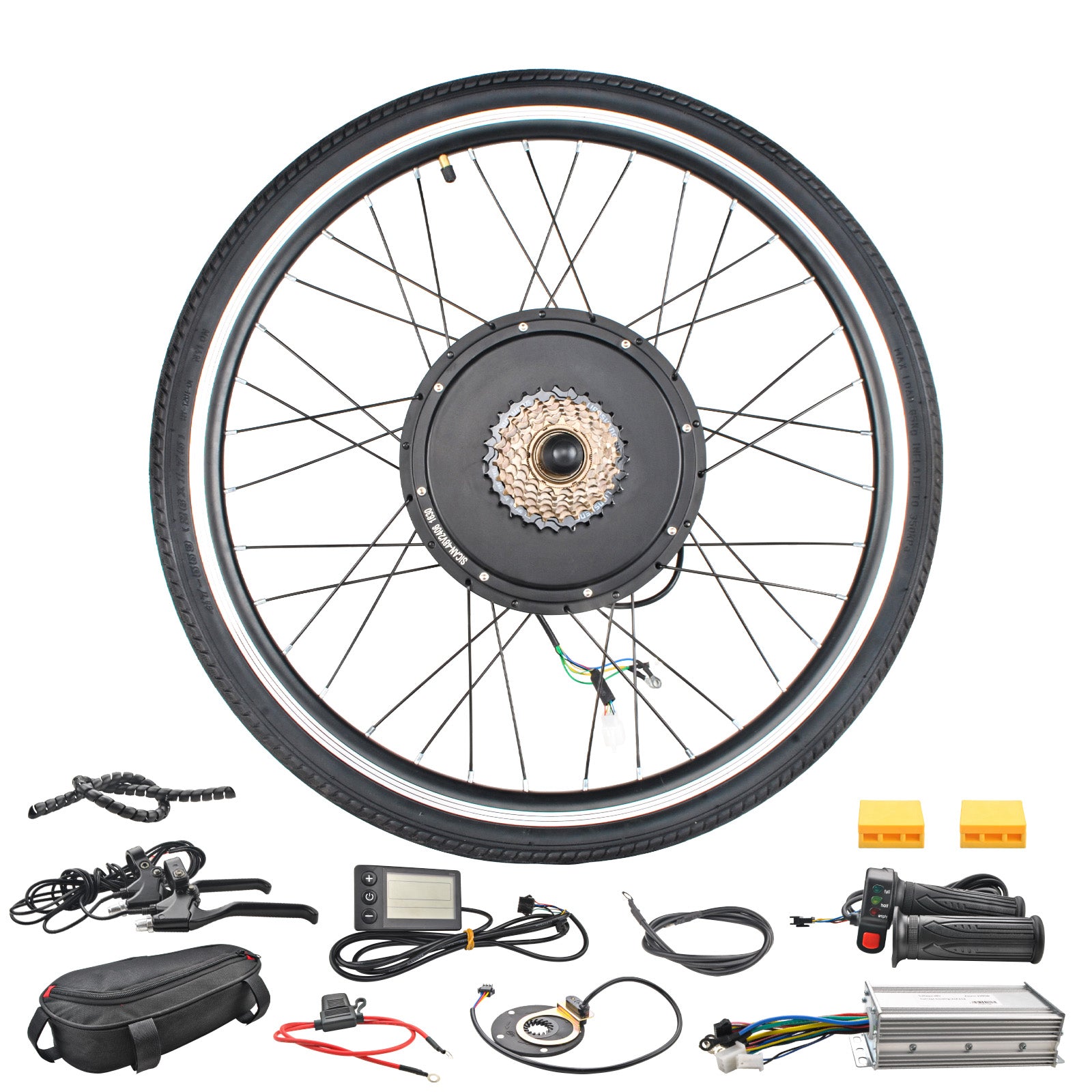 48V 1500W 26" Ebike Conversion Kit Hub Motor Display Throttle