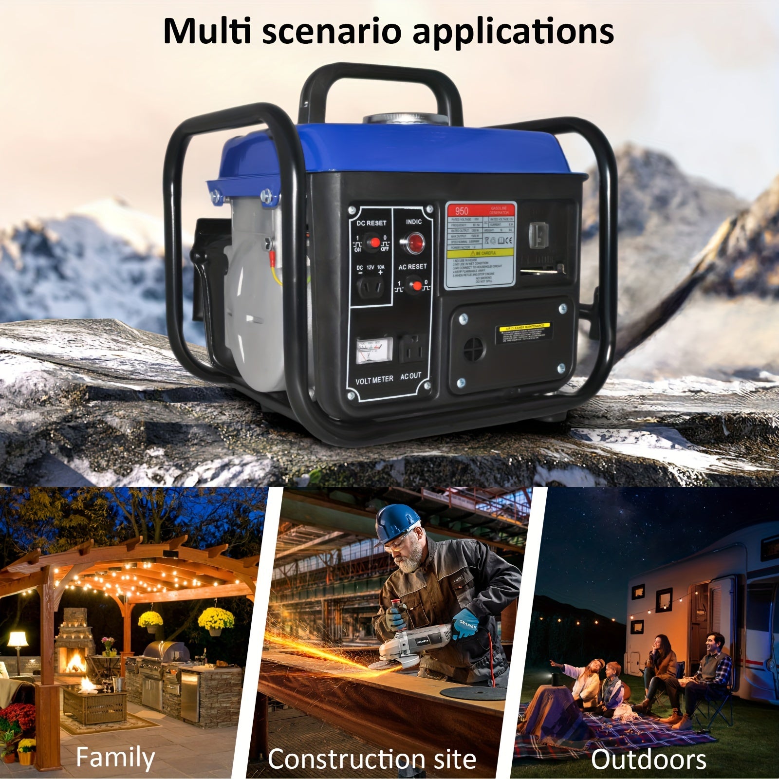 1200W EPA Portable Gas Generator for Home & Camping
