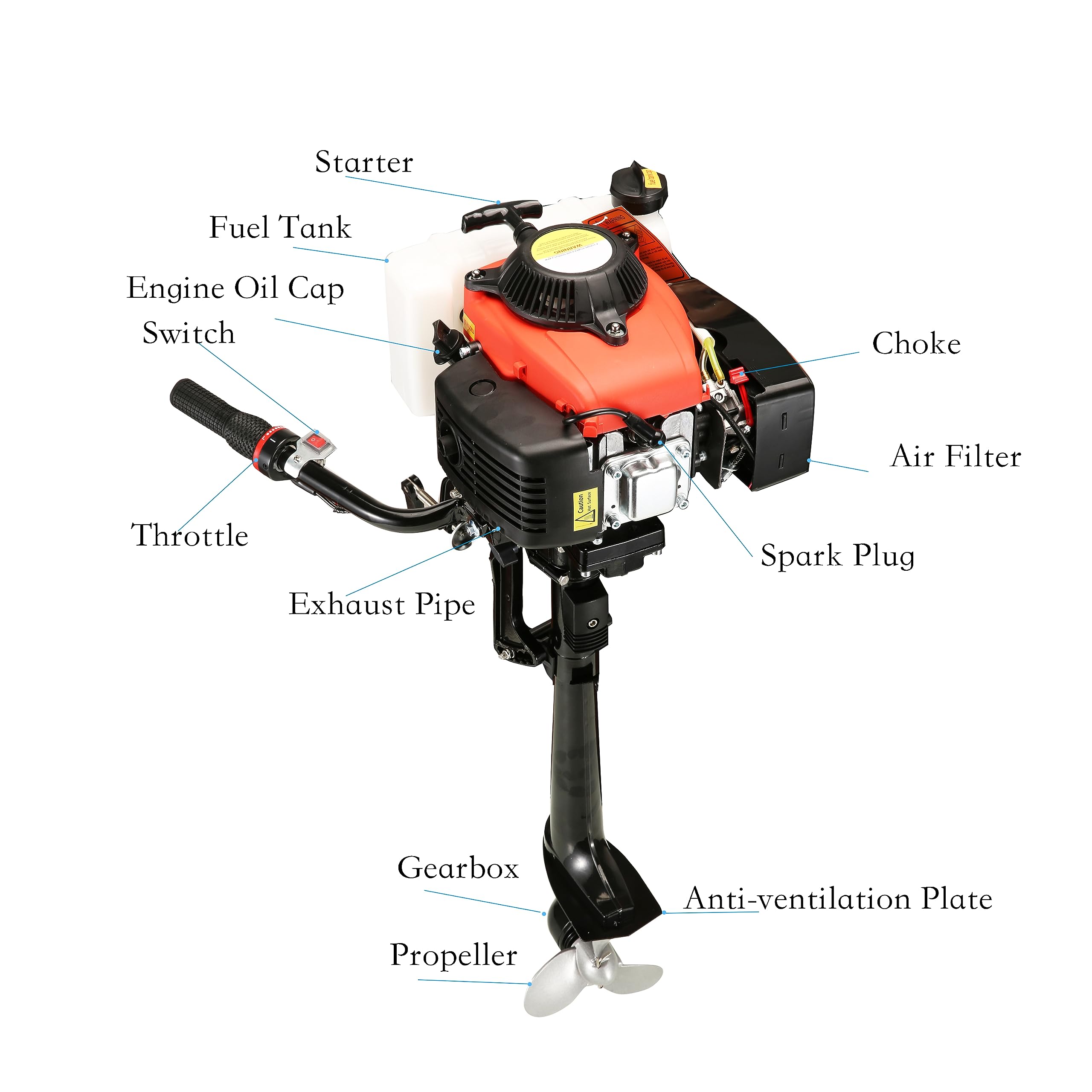 4HP 4 Stroke Gas Outboard Boat Motor